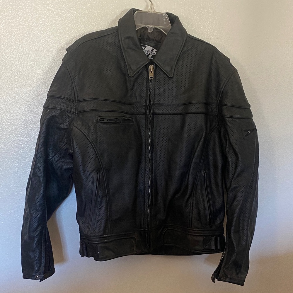 Joe Rocket Black Leather Bomber Jacket